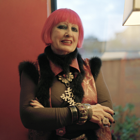 Zandra Rhodes in her penthouse, photograph by Hannah Kells